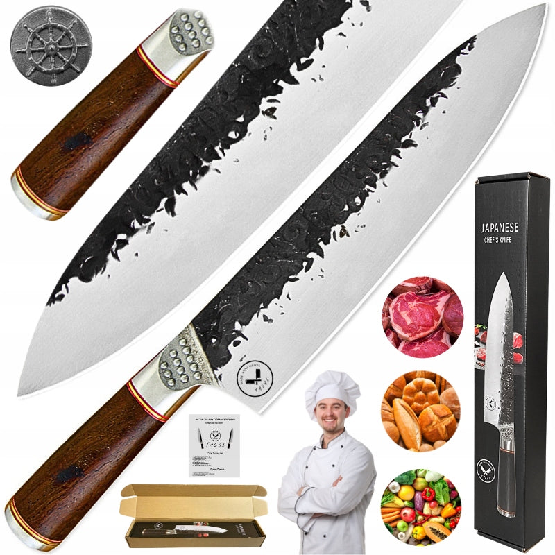 Japansk Kokkekniv Skarp Kjøkkenkniv Tasai for Kjøtt og Grønnsaker