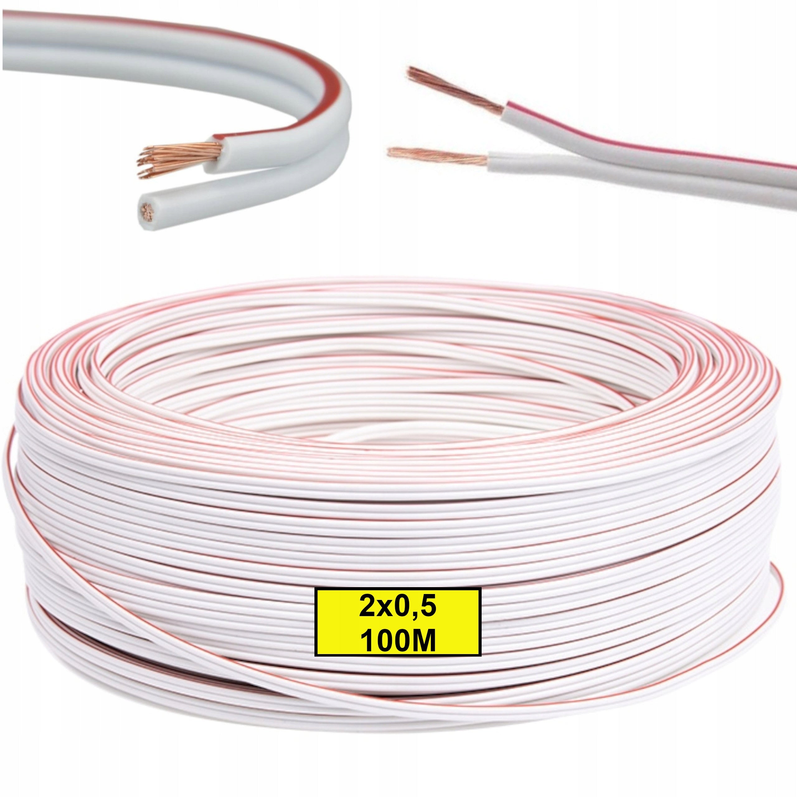 Kabel Ledning for LED Toleder 2x0,5 | 100M Kopper