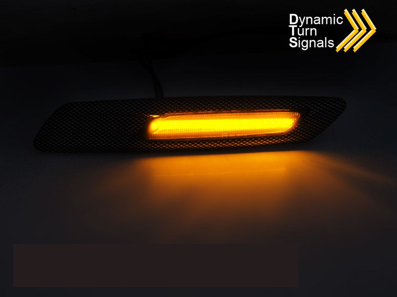 Dynamisk LED sideblinklys for BMW F10 F11 med karbonlook og smoke glass