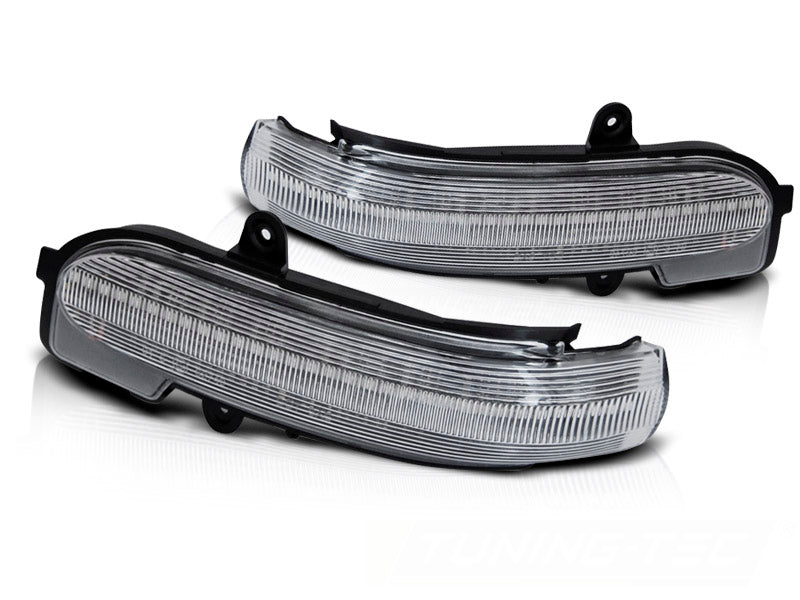 Blinklys sekvensiell hvit LED i speil til Mercedes C-Klasse W203 00-07 fra Tuning-Tec