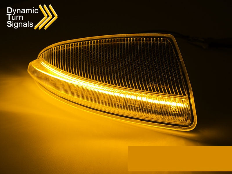 Blinklys i sidespeil Mercedes M-Klasse W164 sekvensiell LED hvit linse