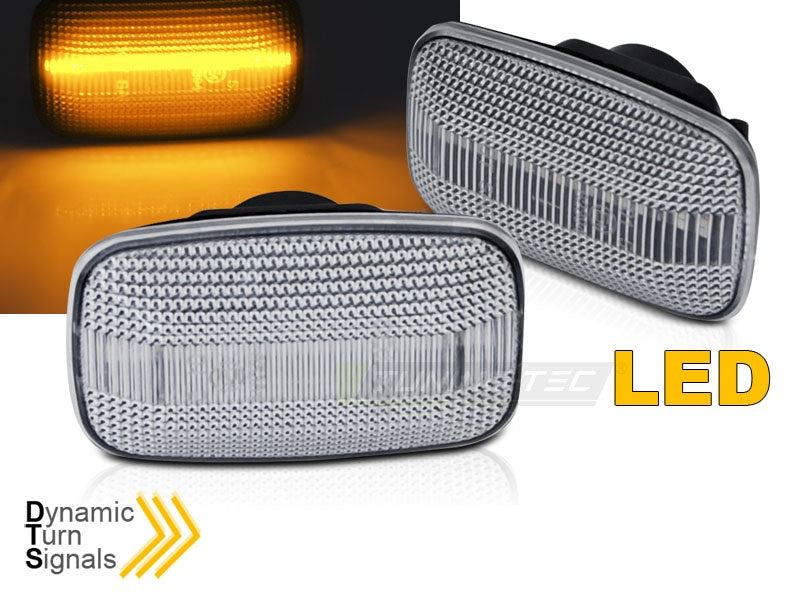 Blinklys Toyota Land Cruiser J100 97-07 sekvensiell LED hvit fra Tuning-Tec