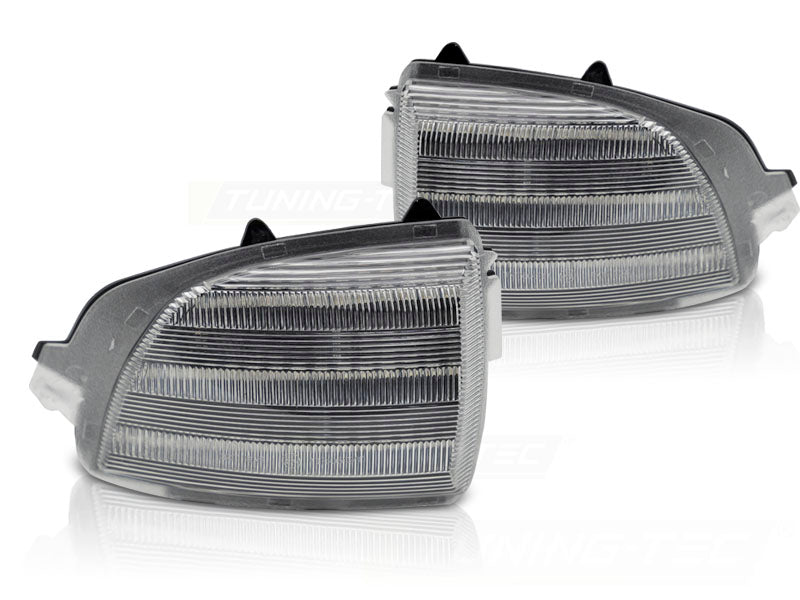 LED-blinklys i sidespeil til Volvo XC70 XC90 2006–2014 med hvit LED sett forfra