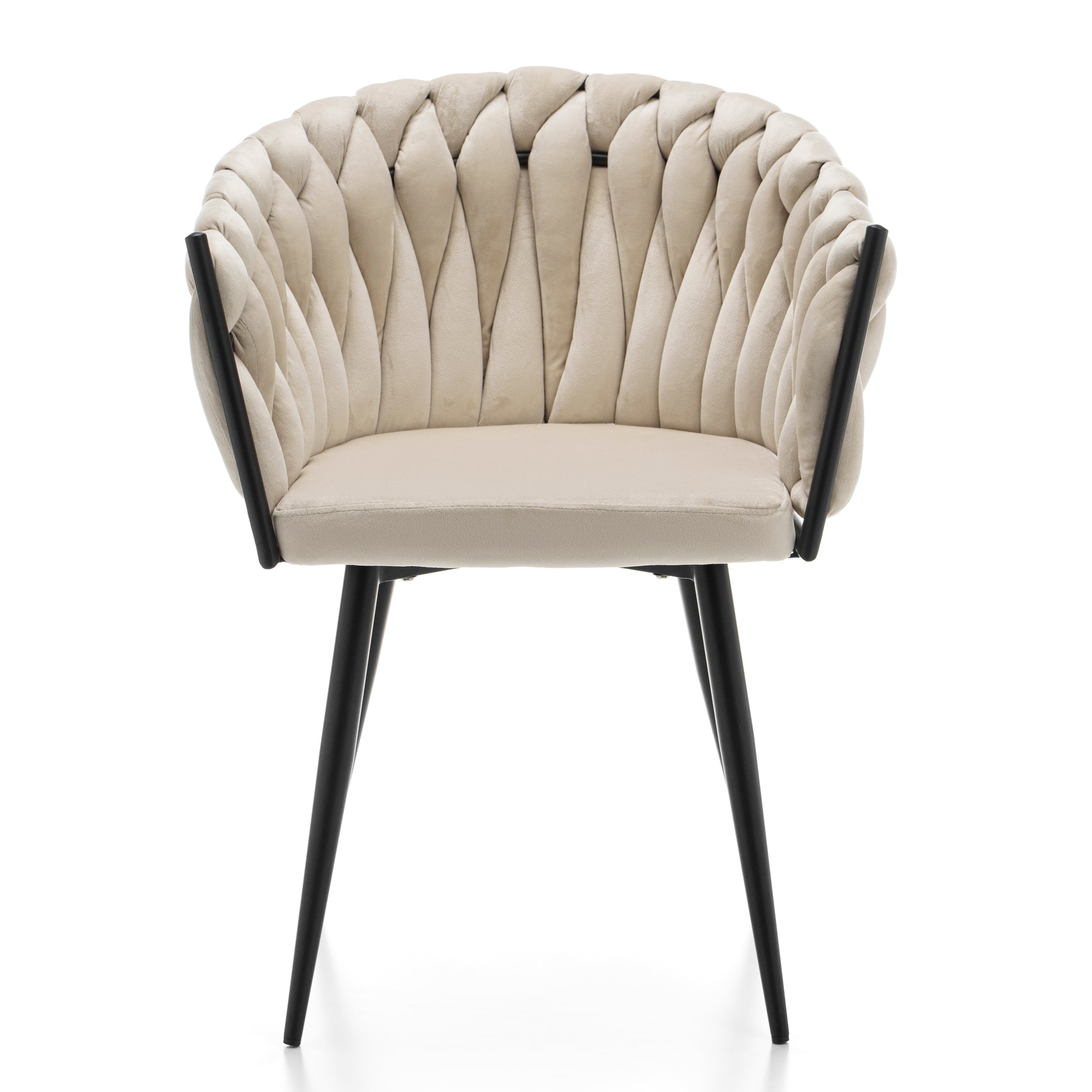 Polstret Fløyelsstol for Stue og Spisestue i Flettet Moderne Glamour-stil
