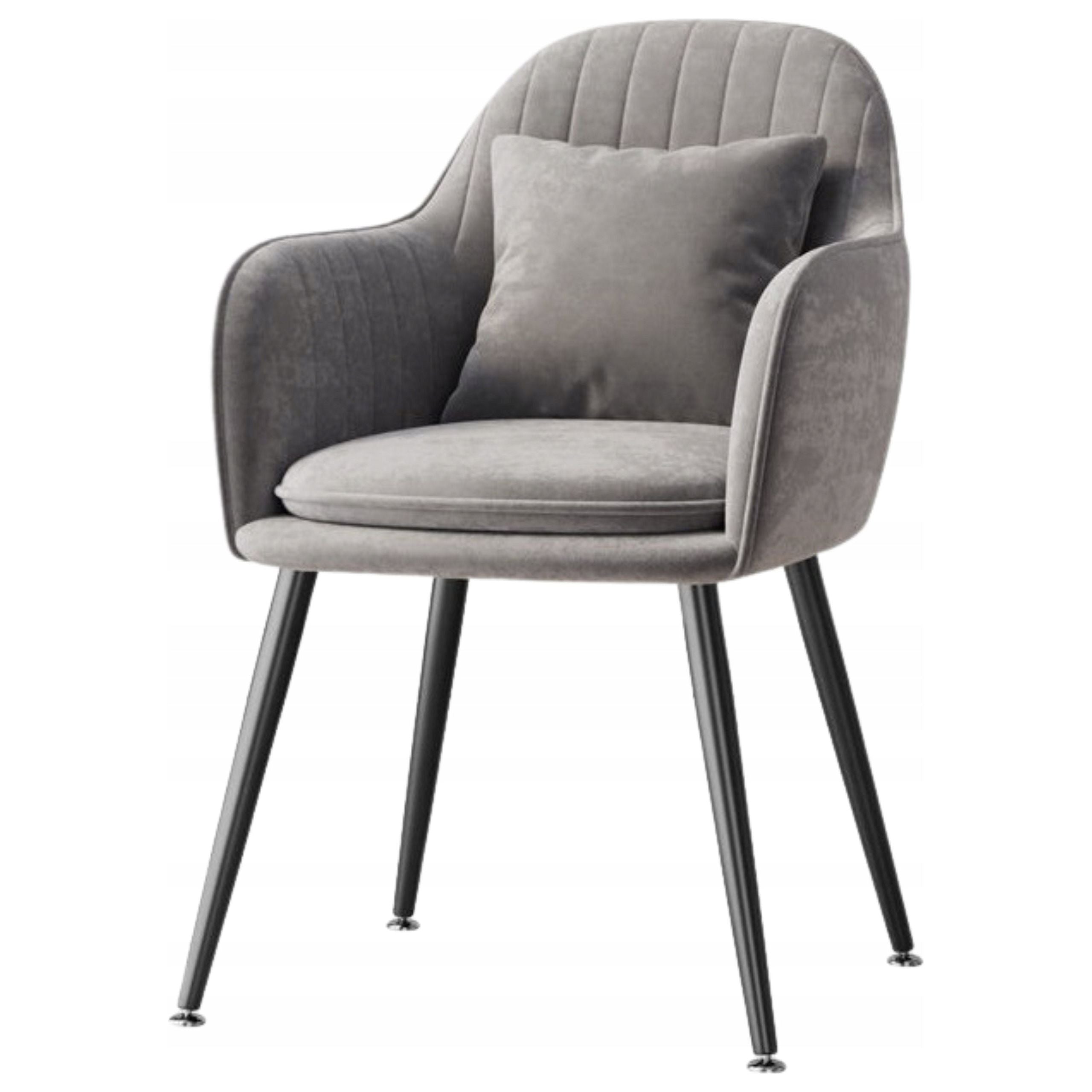 Fløyelspolstret loftstil stol moderne og elegant med pute