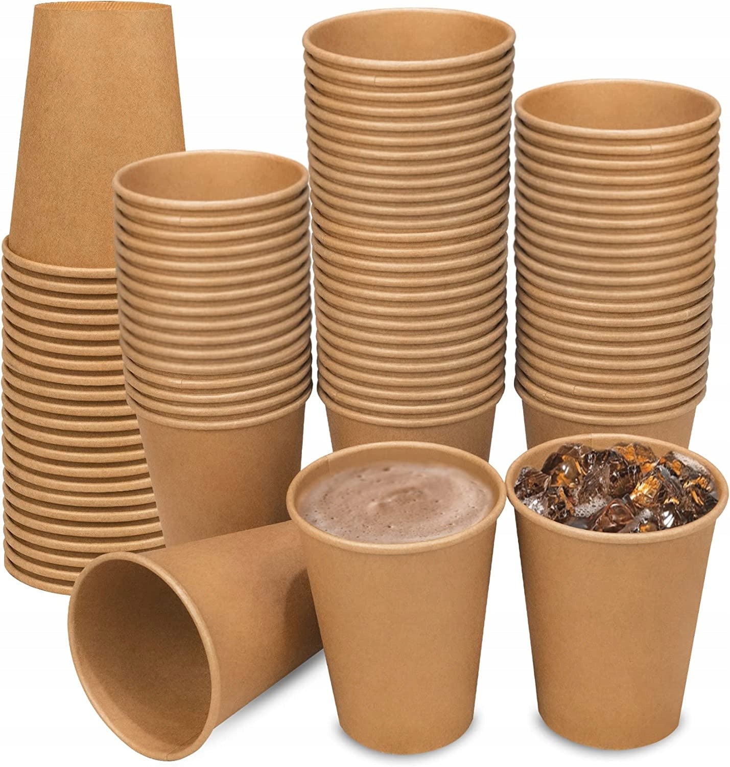 Kraft papirkopper for kaffe og drikker 250ml 1000stk