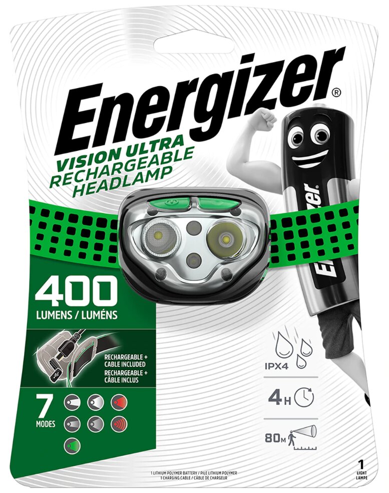 Energizer Ultra Oppladbar Lommelykt 400 Lumen