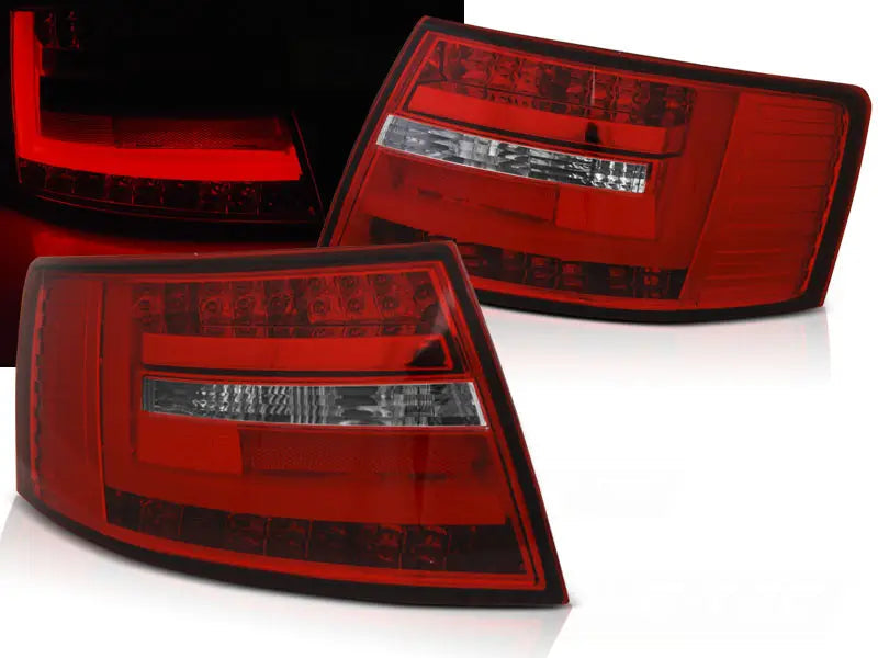 Baklykter Audi A6 C6 Sedan 04.04-08 Red White Led Bar 6-PIN | Nomax.no🥇_1