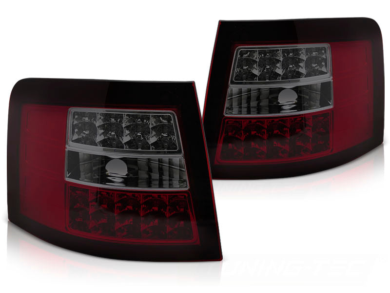 LED baklykter Audi A6 Avant C5 1997–2004 rød smoke sett bakfra