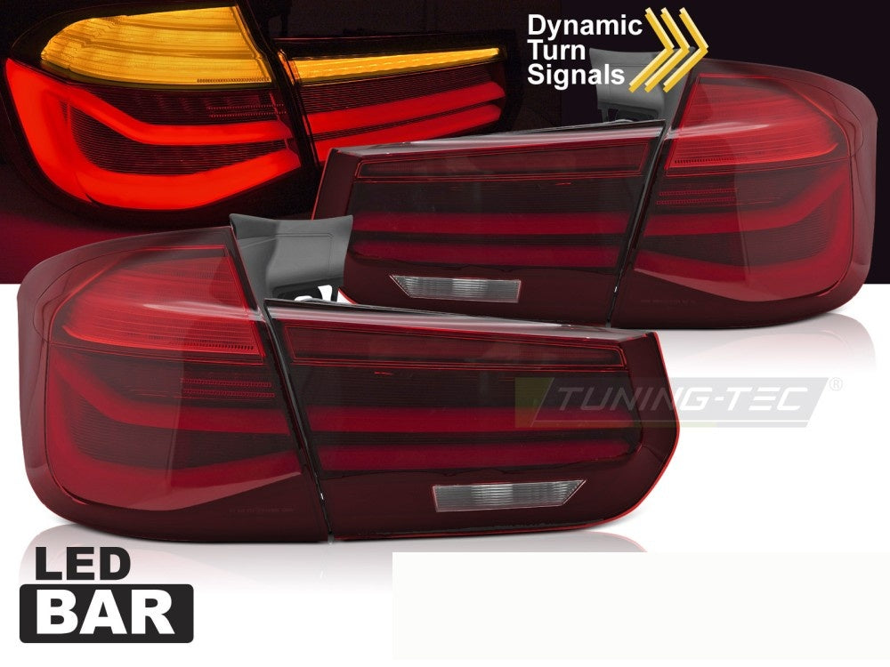 Baklykter BMW 3 Serie F31 11-18 LED Bar sekvensielle røde fra Tuning-Tec, sett fra skrå vinkel
