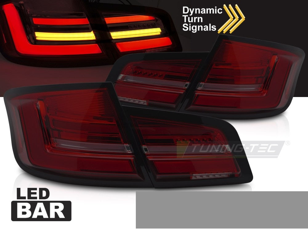 Baklykter BMW 5-Serie F10 10-16 LED Bar Red Smoke sekvensiell fra Tuning-Tec
