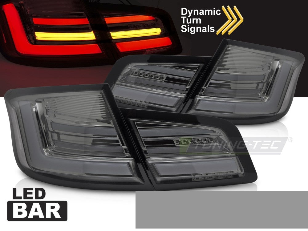 Baklykter BMW 5-Serie F10 10-13 LED Bar Smoke Sekvensiell fra Tuning-Tec
