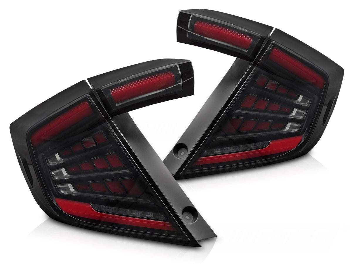 LED baklykter smoke Honda Civic X Hatchback 2016–2021 komplett sett