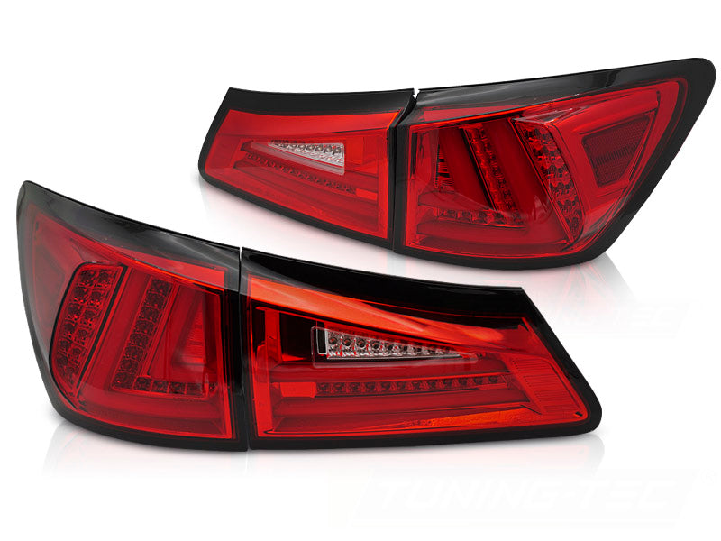 LED baklykter Lexus IS II 2006–2013 rød/hvit sett bakfra