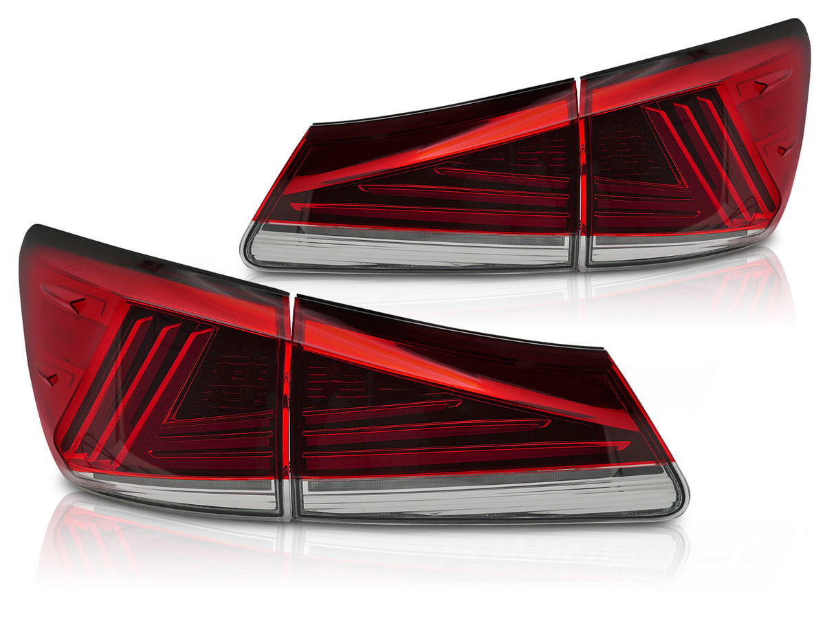LED baklykter Lexus IS II 2006-2013 rød med sekvensiell blinklys sett bakfra