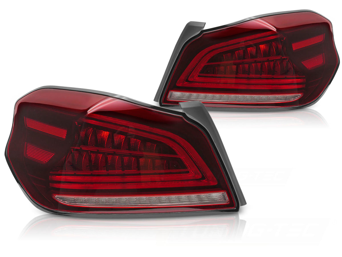 LED baklykter Subaru WRX 2014–2021 rød finish sett bakfra