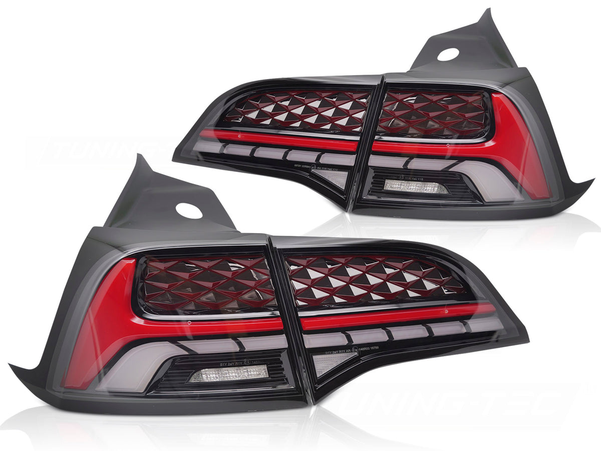 LED baklykter Tesla Model 3 og Model Y 2017–2023 sett bakfra montert