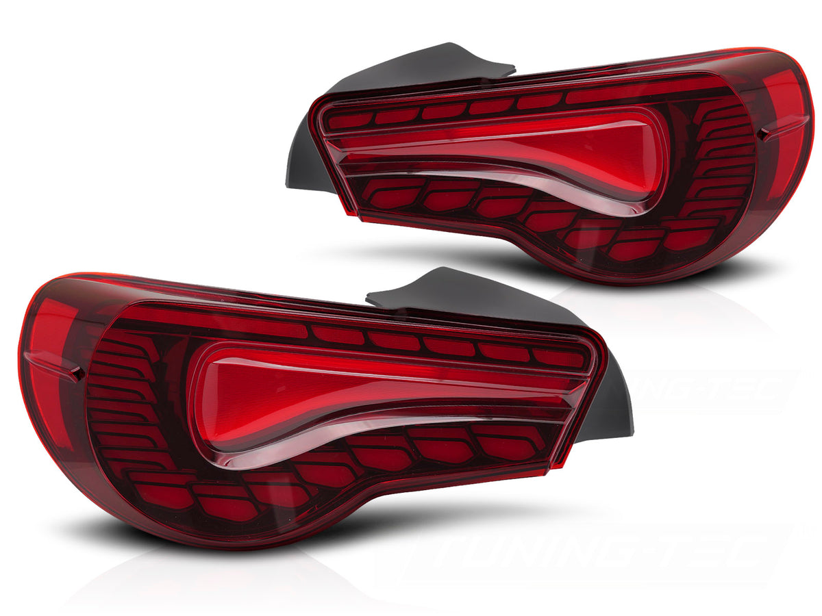 Baklykter Toyota GT86 2012–2021 OLED LED rød finish sett bakfra