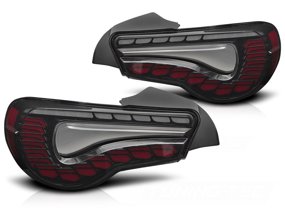 OLED baklykter Toyota GT86 2012–2021 smoke finish sett bakfra