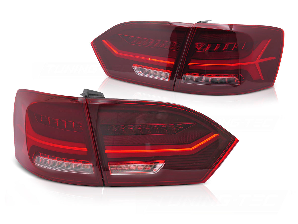 LED Bar baklykter Volkswagen Jetta VI 2011–2014 rød/hvit sett forfra