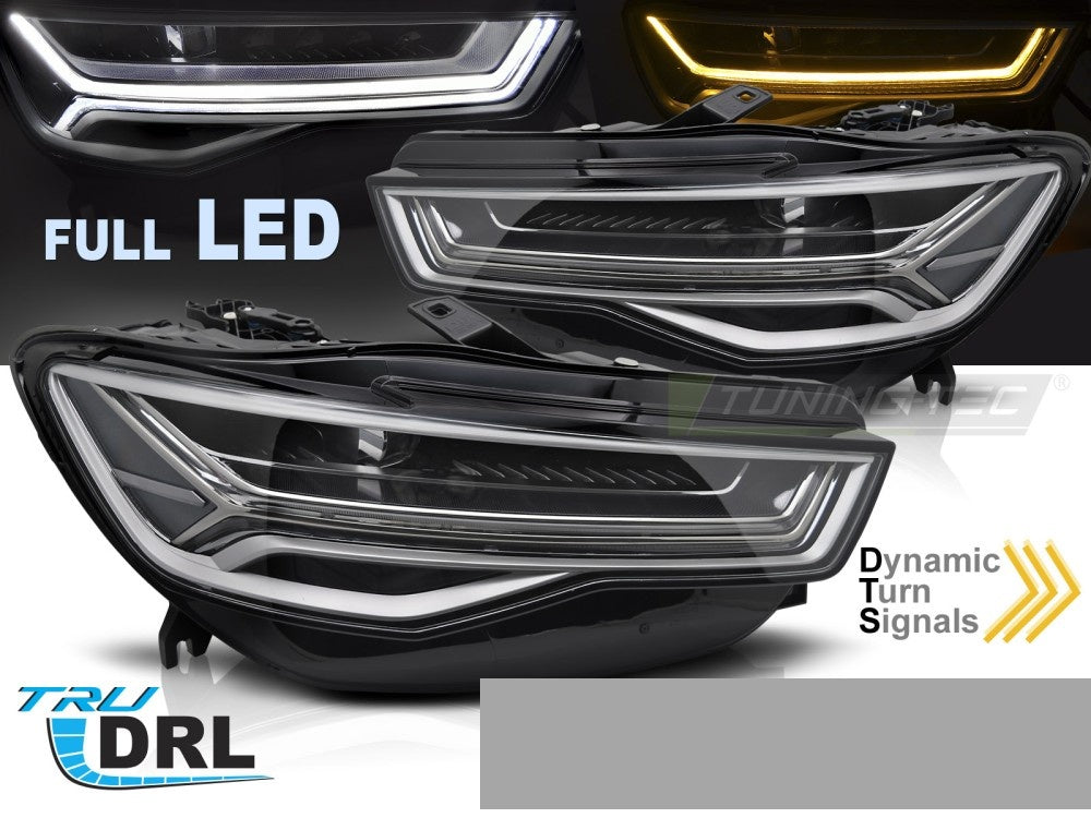 Frontlykter Audi A6 C7 11-18 Full LED sekvensielle blinklys fra Tuning-Tec