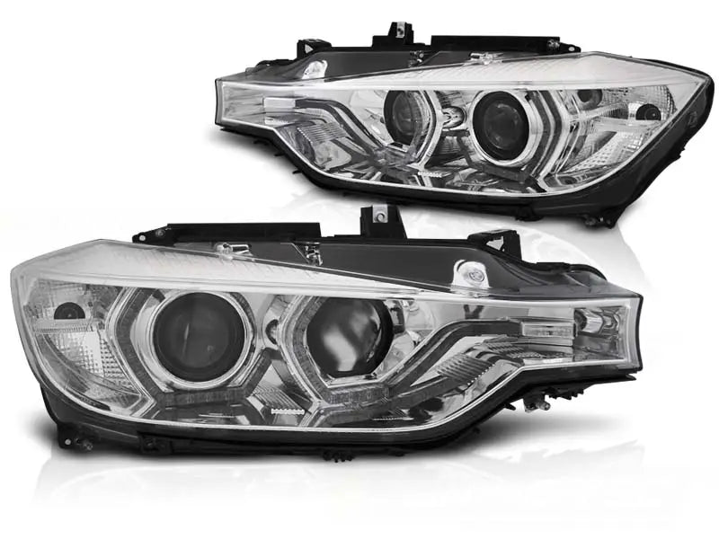 Frontlykter Bmw F30/F31 10.11 - 05.15 Angel Eyes Led Chrome HID DRL | Nomax.no🥇
