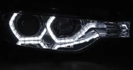 Frontlykter Bmw F30/F31 10.11 - 05.15 Angel Eyes Led Chrome HID DRL | Nomax.no🥇_2