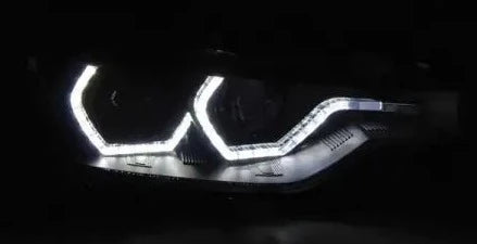 Frontlykter Bmw F30/F31 10.11 - 05.15 Angel Eyes Led Black HID DRL | Nomax.no🥇_1