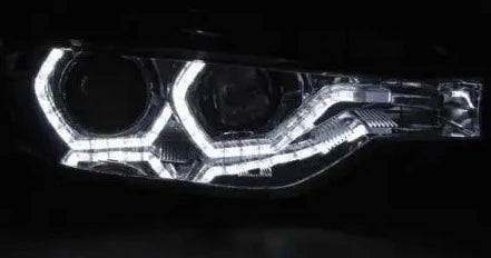 Frontlykter Bmw F30/F31 10.11 - 05.15 Angel Eyes Led Chrome HID AFS DRL | Nomax.no🥇_2