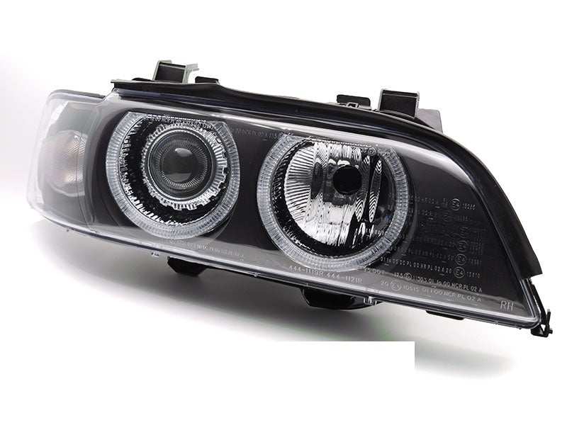 Svarte Angel Eyes frontlykter med xenon til BMW E39 LCI 2000-2003