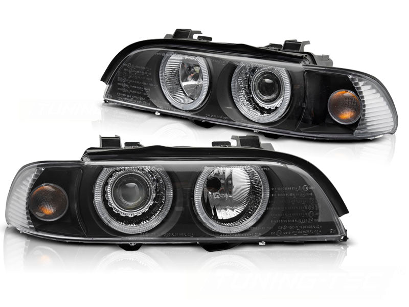 Frontlykter BMW 5-Serie E39 LCI 00-03 Angel Eyes svart xenon fra Tuning-Tec