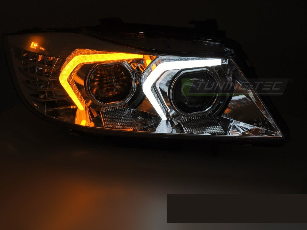 Tuning-Tec frontlykter BMW 3 Serie E90 E91 2005-2011 krom LED
