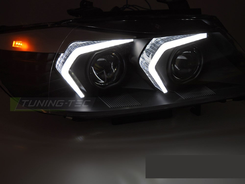 Svarte xenon frontlykter med LED for BMW E90 E91 LCI 2009-2011