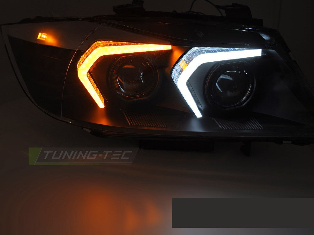 BMW 3 Serie E90 E91 LED frontlykter svart design Tuning-Tec LPBMP6