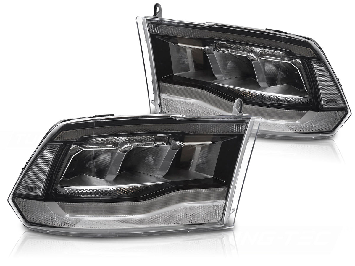 LED frontlykter med DRL til Dodge Ram 2009–2018 sett forfra
