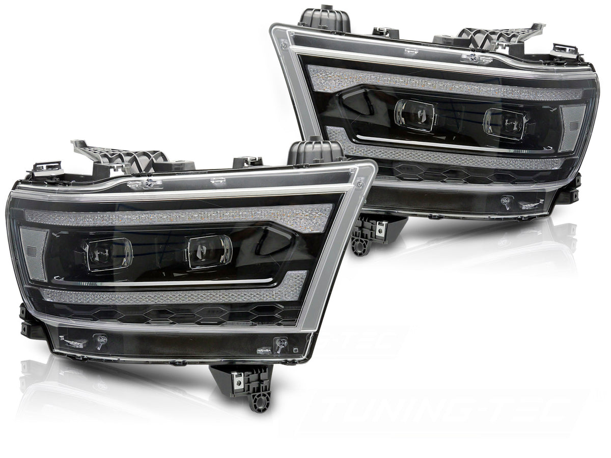LED frontlykter Dodge Ram 2019–2022 komplett sett sett forfra