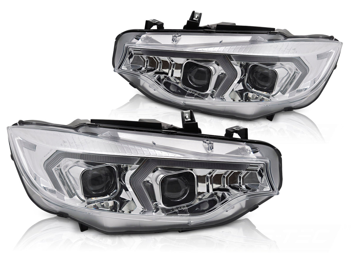 Frontlykter Honda Civic IX 14-16 LED sekvensiell DRL svart fra Tuning-Tec