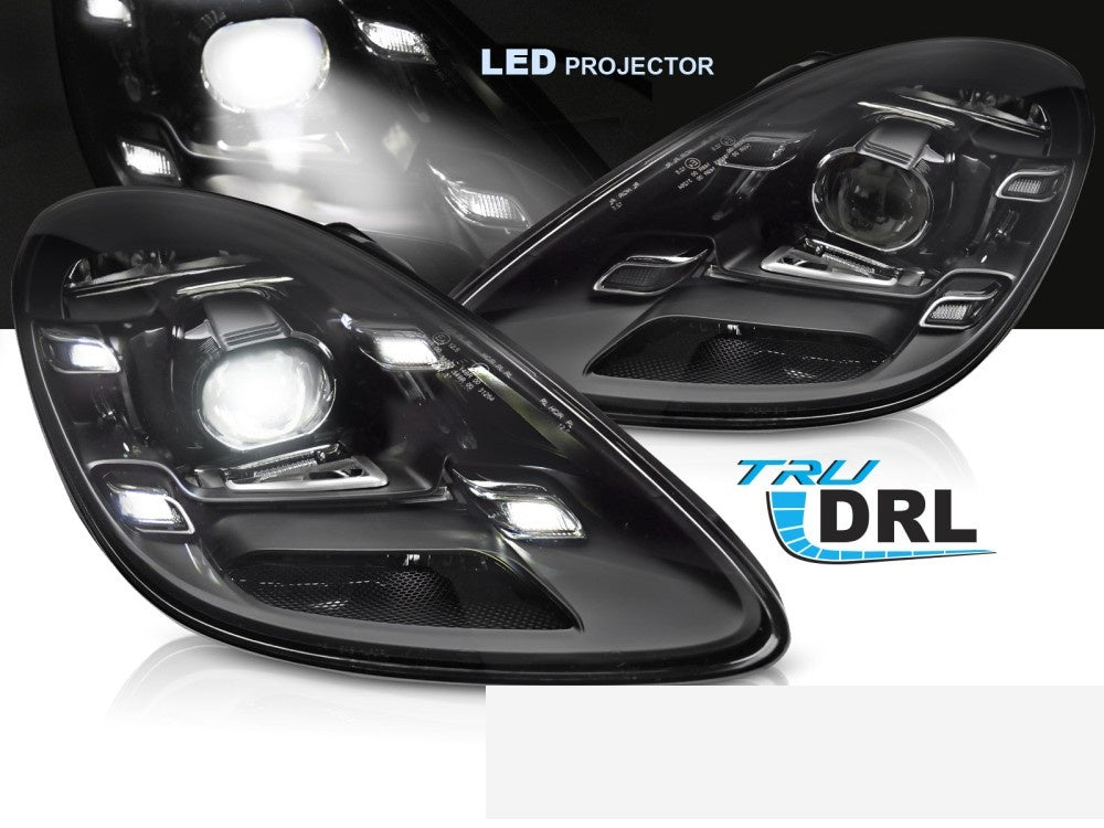 Frontlykter Porsche Boxster 981 12-16 LED svart fra Tuning-Tec