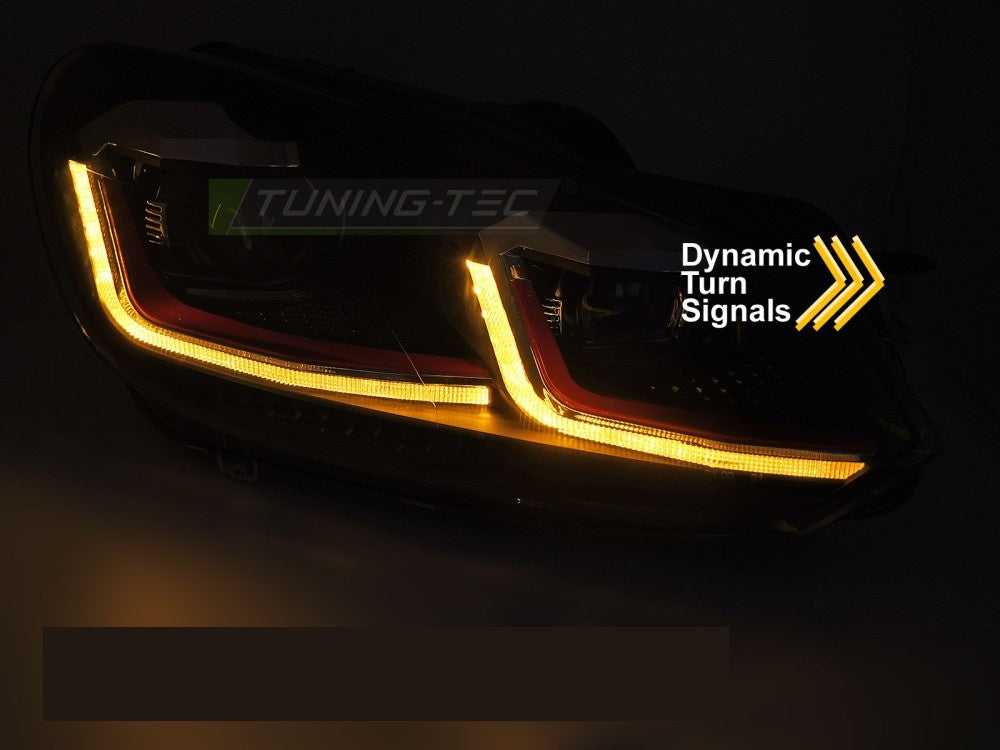 Tuning-Tec frontlykter til Volkswagen Golf 6 2008-2014 med LED og sekvensiell DRL