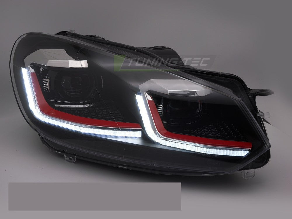 Volkswagen Golf 6 frontlykter Red Line LED sekvensiell – komplett sett LPVWZ7