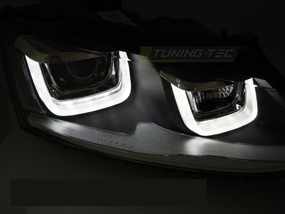 U-LED frontlykter til VW Jetta VI 2005-2018 sort innramming