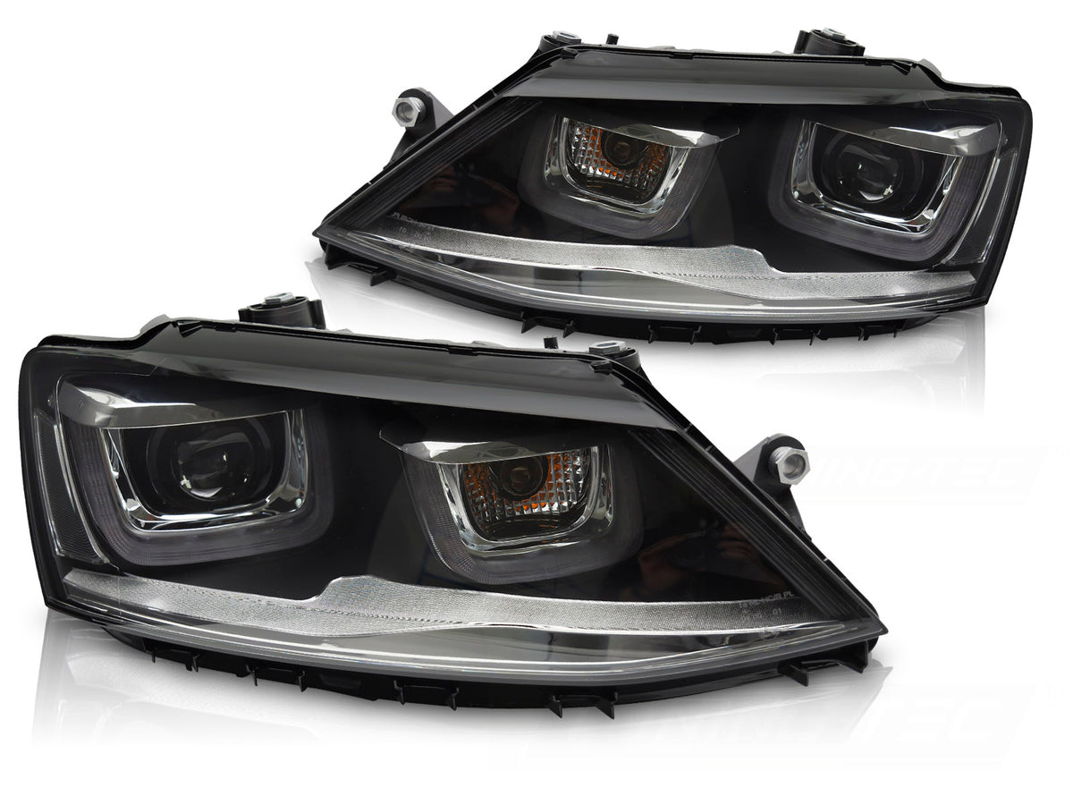 Frontlykter Volkswagen Jetta VI 05-18 med U-LED og DRL fra Tuning-Tec