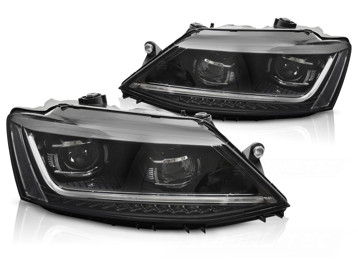 Frontlykter Volkswagen Jetta 05-18 LED sekvensielle med DRL fra Tuning-Tec