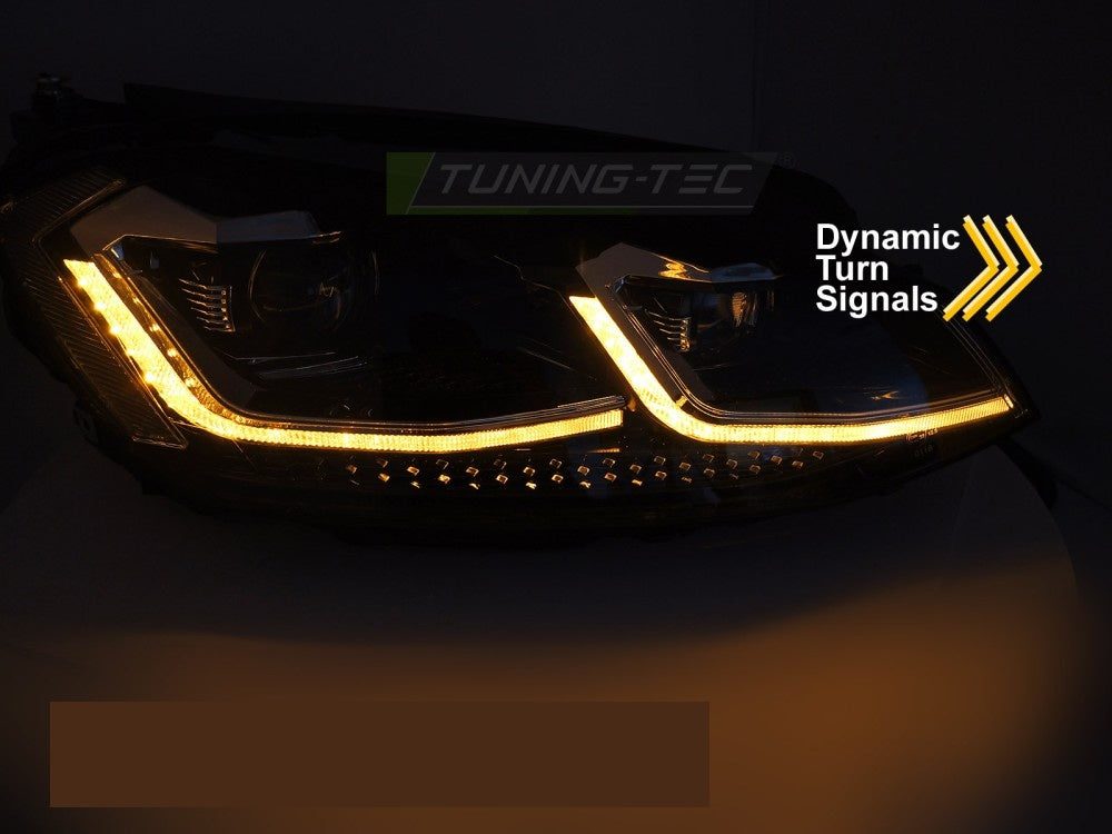 VW Golf 7 2012-2020 frontlykter full LED sekvensiell DRL krom LPVX07