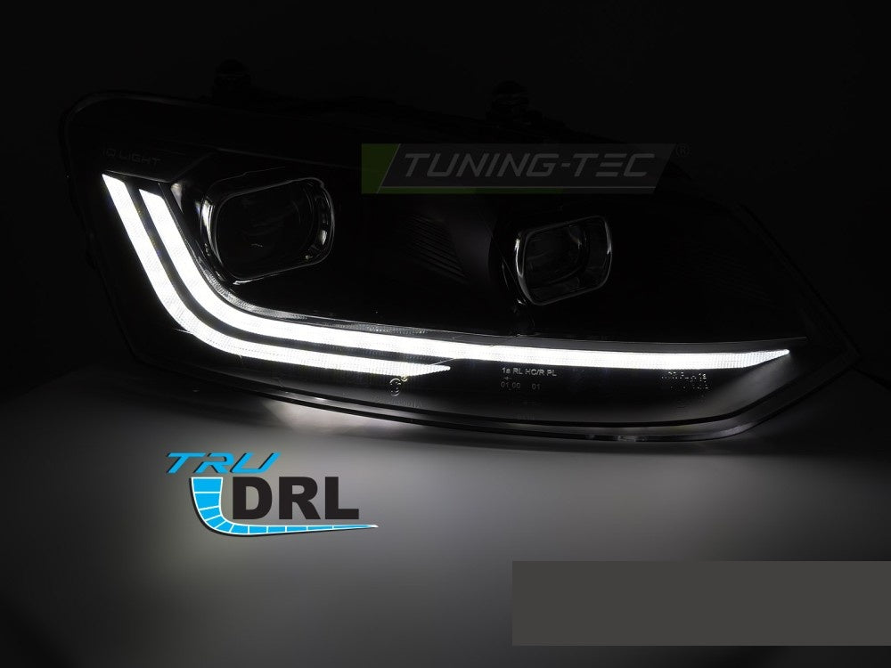 LED frontlykter med dynamisk blinklys til VW Polo 6R 2009-2016 silver finish