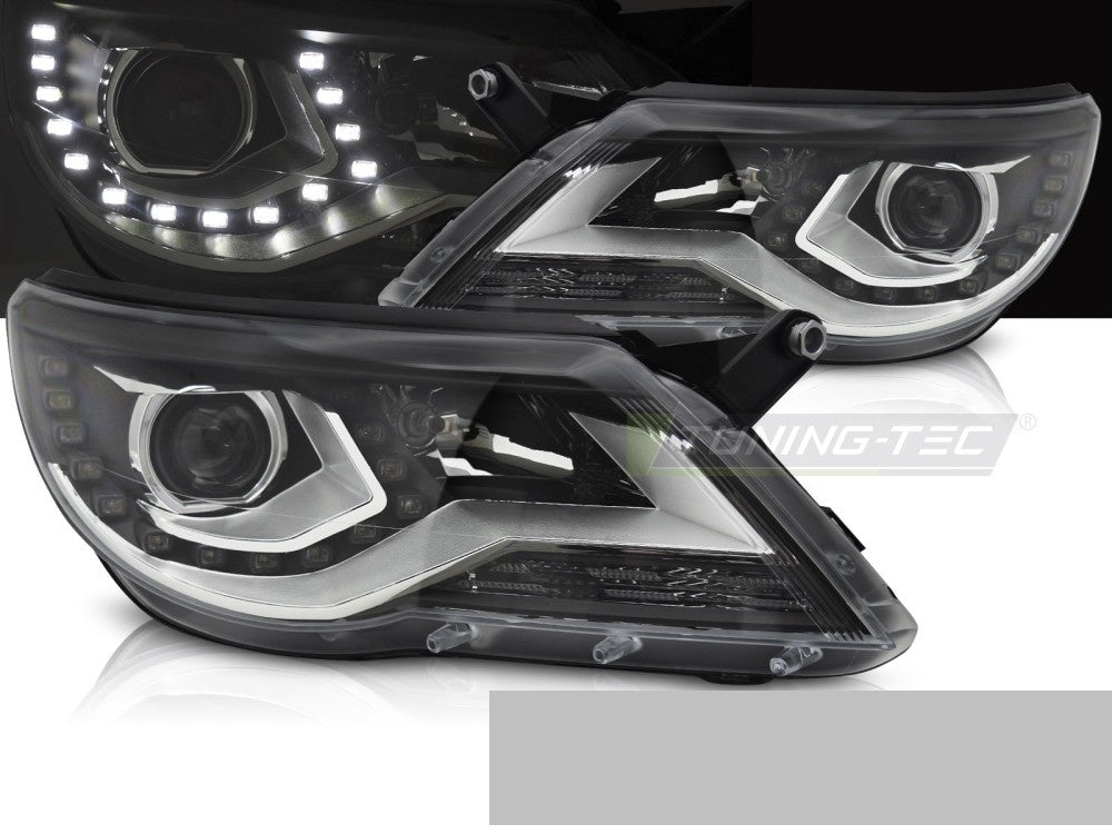 Frontlykter Volkswagen Tiguan I 07-15 Daylight Design Svart fra Tuning-Tec