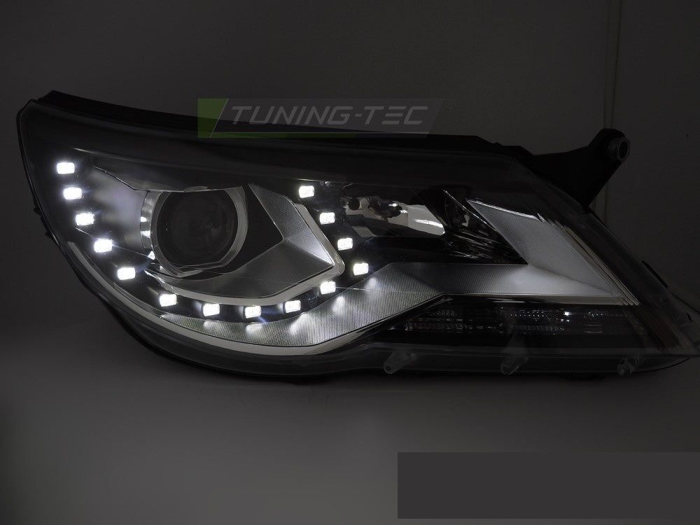 Svarte frontlykter med daylight-design til VW Tiguan I 2007-2015 LPVX22