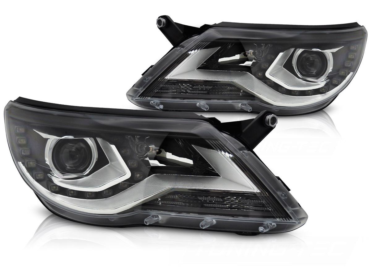 Frontlykter Volkswagen Tiguan I 07-15 Daylight Design Svart fra Tuning-Tec
