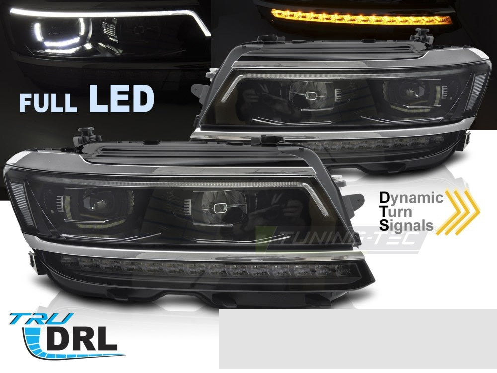 Frontlykter Volkswagen Tiguan II 16-24 Full LED Sekvensiell DRL fra Tuning-Tec