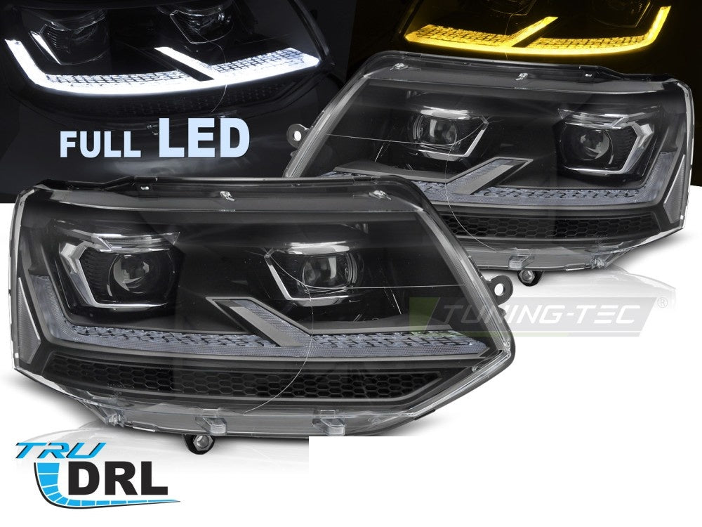 Frontlykter Volkswagen T5 03-15 Full LED DRL krom fra Tuning-Tec